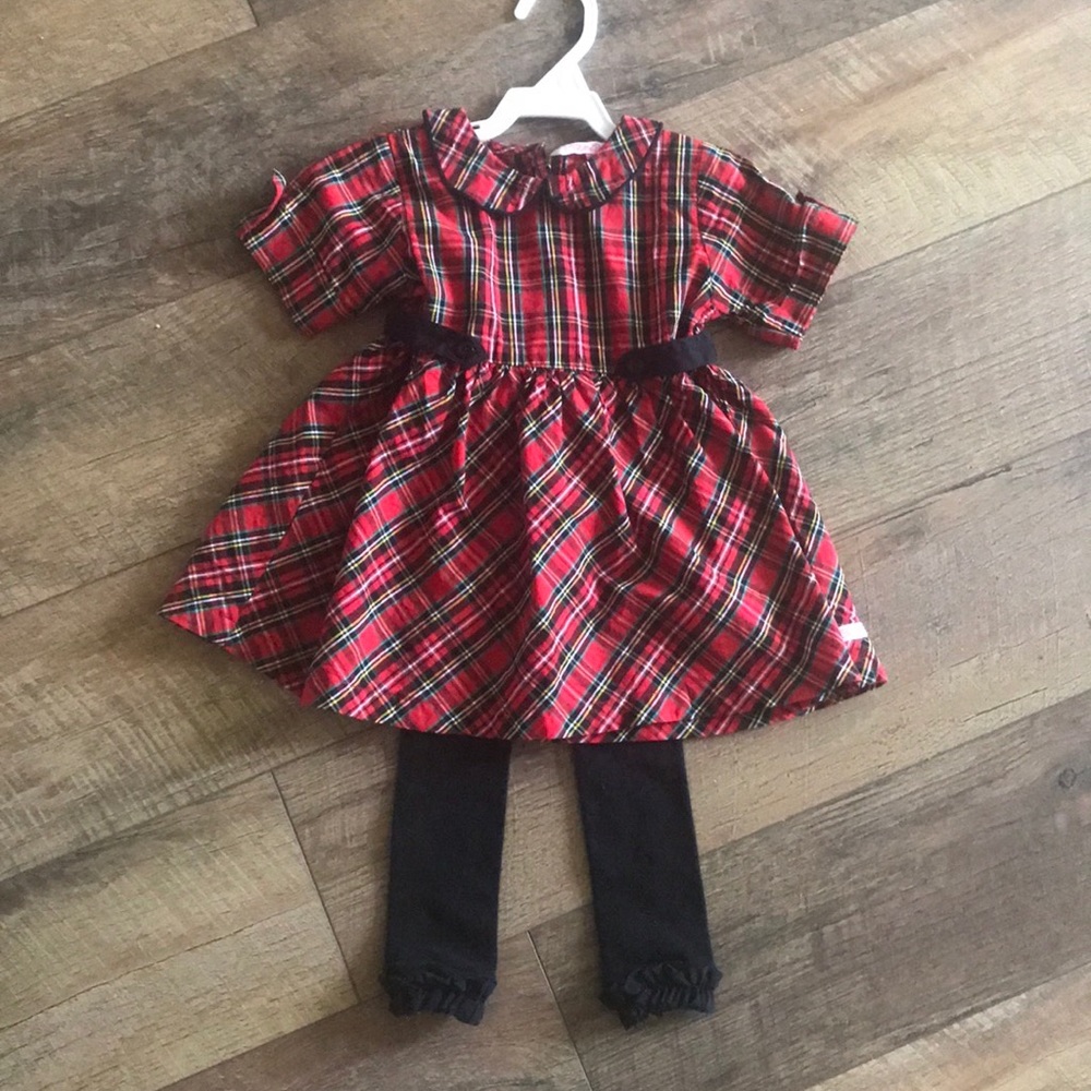 Perfect Christmas dress and ruffle leggings